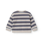 Stribed baby sweatshirt med logo broderi