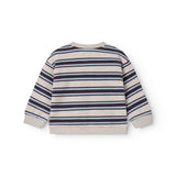 Stribed baby sweatshirt med logo broderi