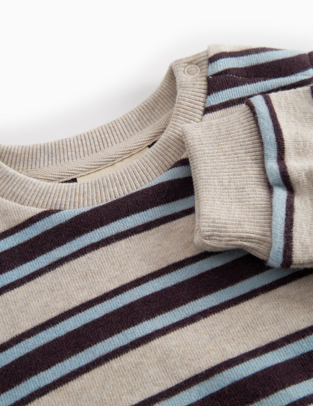 Striped baby sweatshirt with logo embroidery