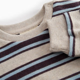 Striped baby sweatshirt with logo embroidery