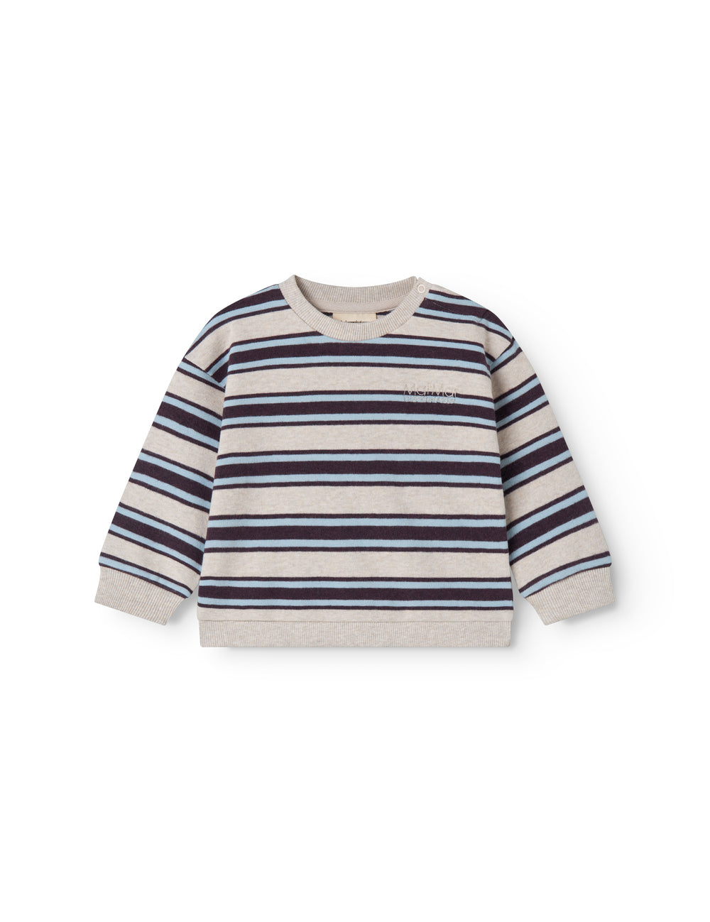 Striped baby sweatshirt with logo embroidery