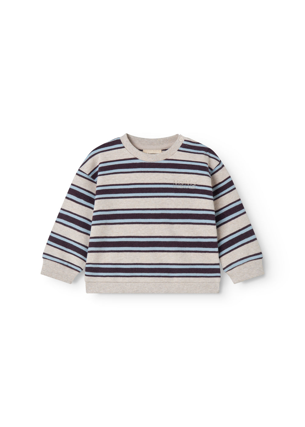 Striped baby sweatshirt with logo embroidery