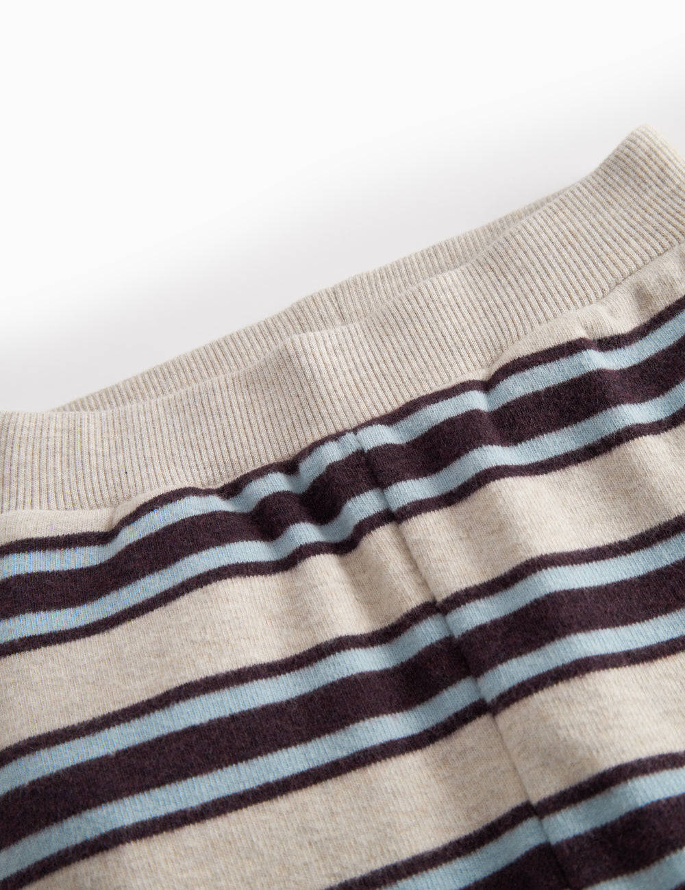 Striped baby sweatpants with elastic waist.