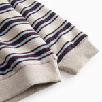 Striped sweat polo for children with a collar and long sleeves