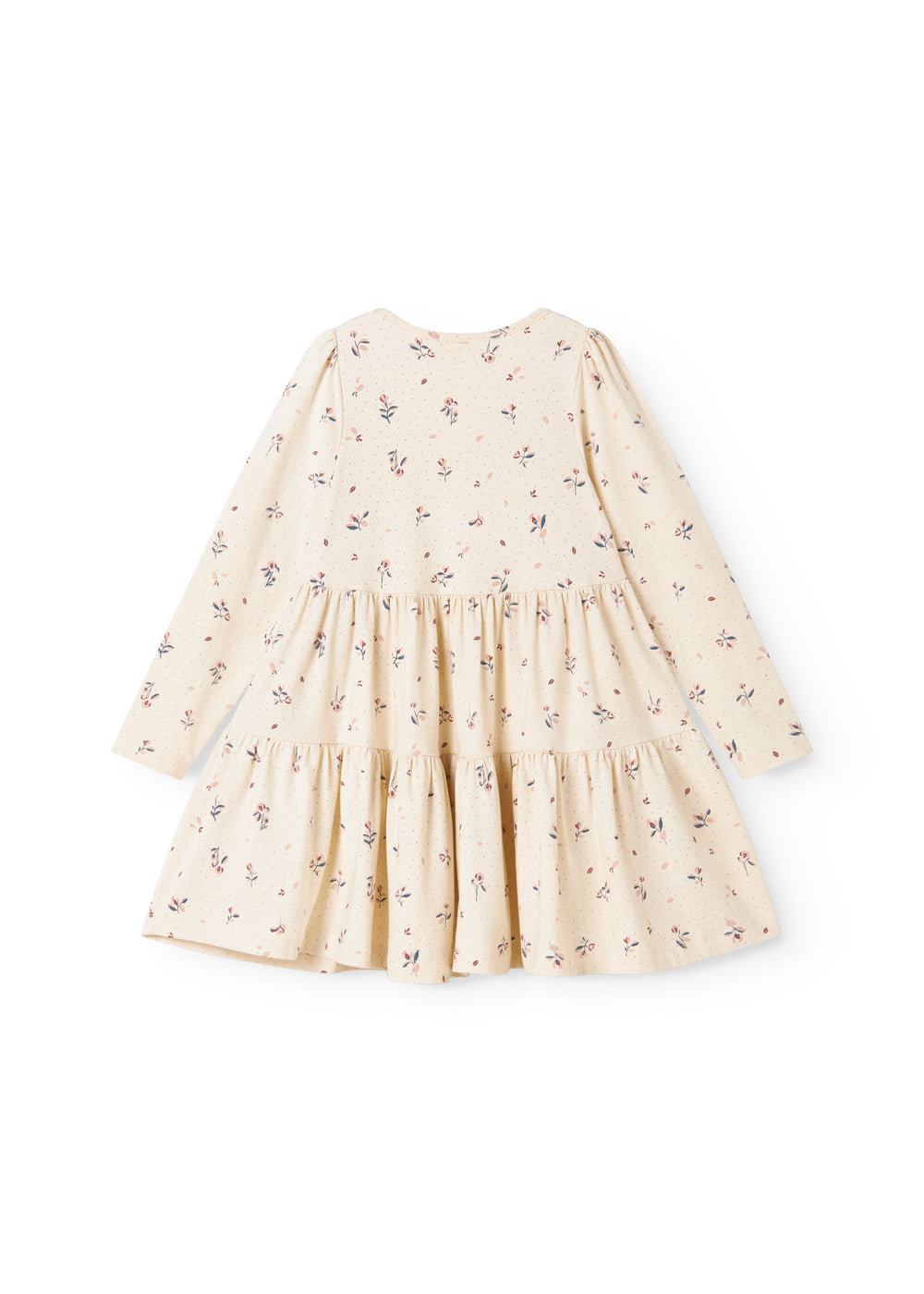 Langærmet lagdelt kjole til børn med blomster print