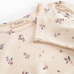 Long-sleeved layered dress for children with floral print