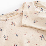 Long-sleeved layered dress for children with floral print