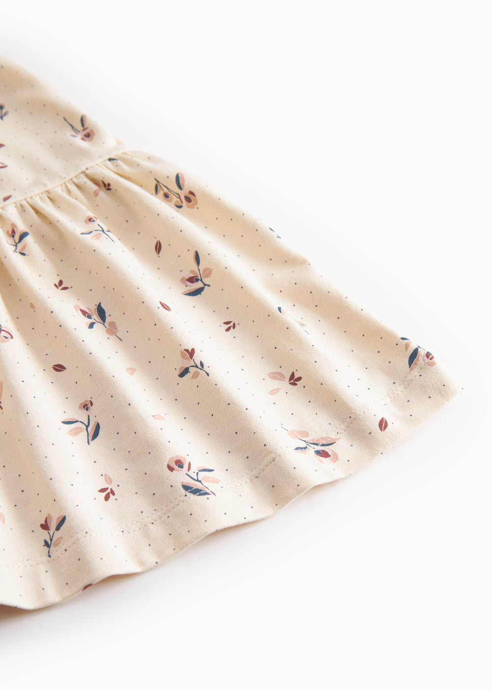 Long-sleeved layered dress for children with floral print