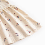 Long-sleeved layered dress for children with floral print