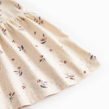 Long-sleeved layered dress for children with floral print