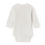 White pointelle bodystocking for newborns