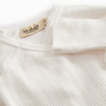 White pointelle bodystocking for newborns