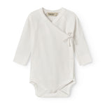 White pointelle bodystocking for newborns