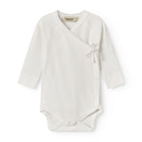 White pointelle bodystocking for newborns