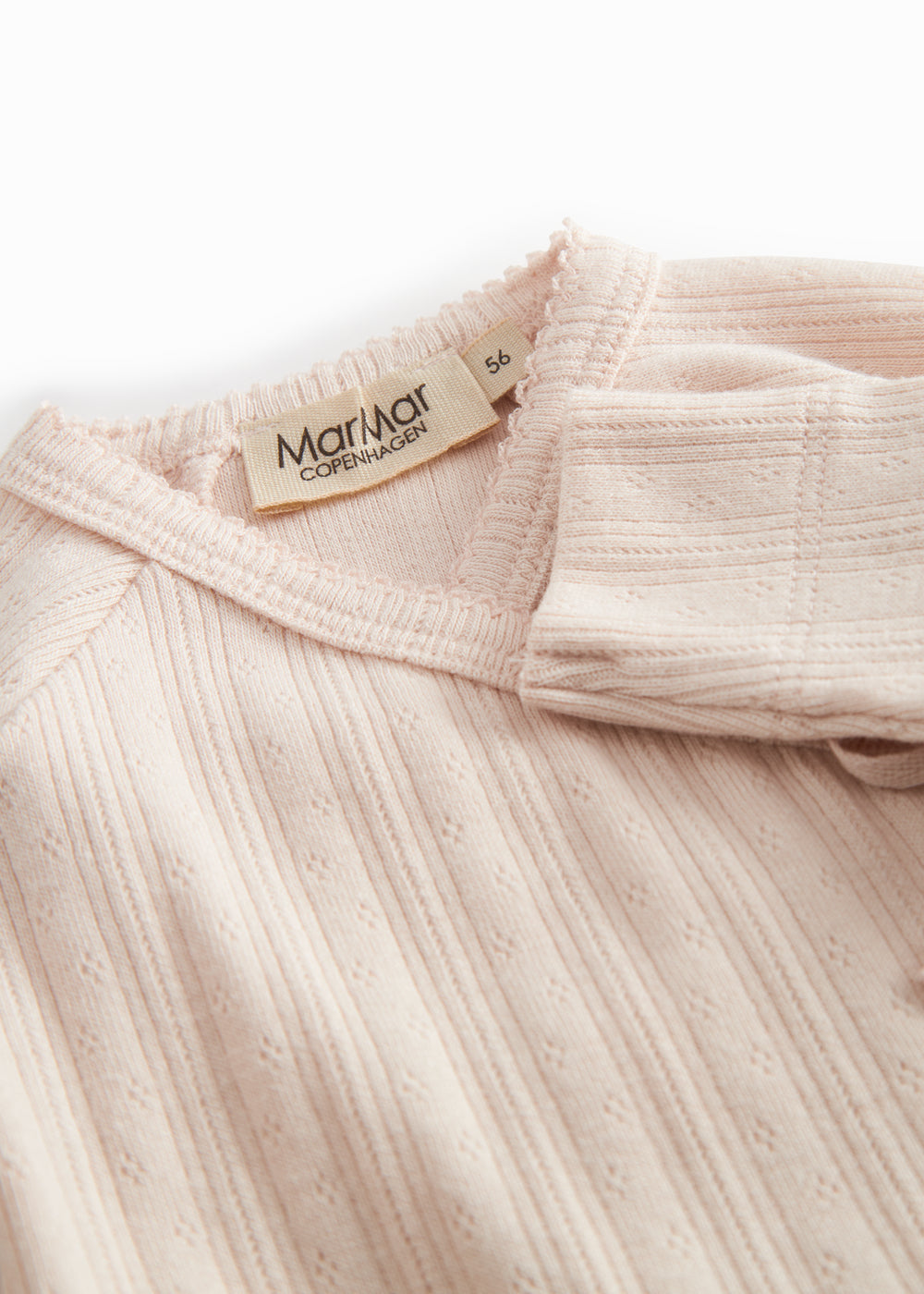 Langærmet lyserød pointelle bodystocking for newborns