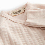 Langærmet lyserød pointelle bodystocking for newborns