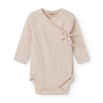 Langærmet lyserød pointelle bodystocking for newborns