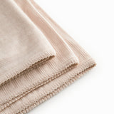 Red polka dot baby blanket with rounded corners and picot edges.