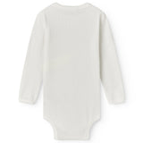 Langärmet hvid pointelle baby bodystocking