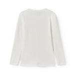 White long-sleeved pointelle t-shirt for children