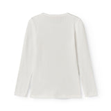 White long-sleeved pointelle t-shirt for children