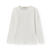 White long-sleeved pointelle t-shirt for children