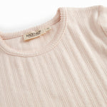 Lyserød langærmet pointelle t-shirt til børn