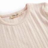 Lyserød langærmet pointelle t-shirt til børn