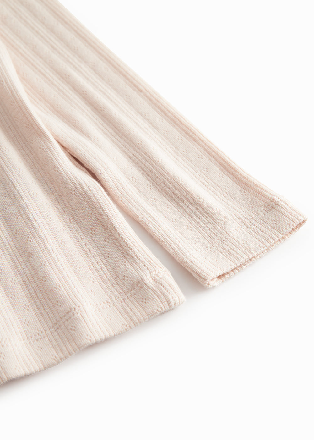 Red long-sleeved pointelle t-shirt for children