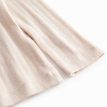 Red long-sleeved pointelle t-shirt for children