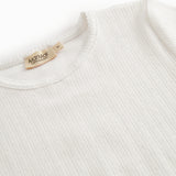 White long-sleeved pointelle t-shirt for children