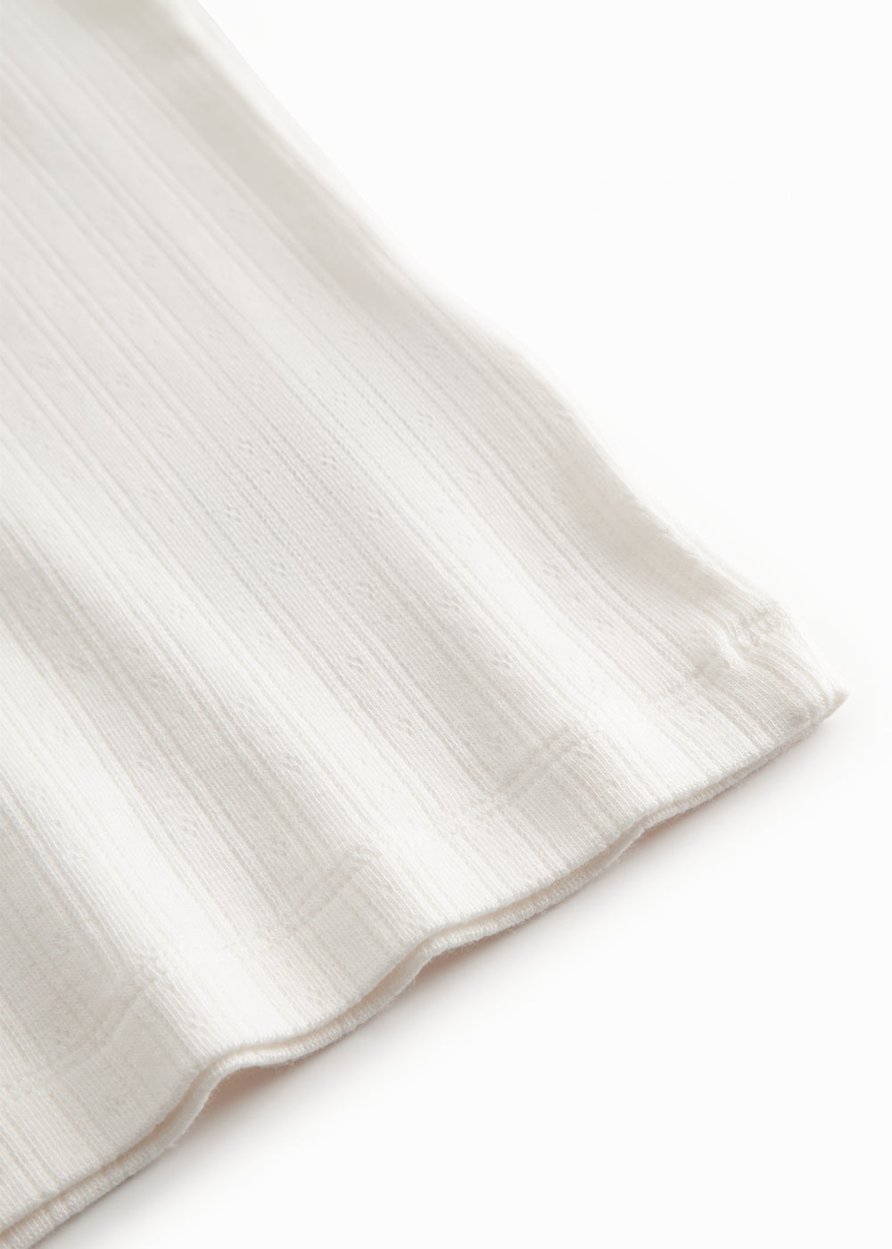 White short-sleeved pointelle t-shirt for children