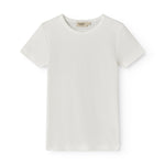White short-sleeved pointelle t-shirt for children