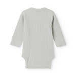 Langærmet lysegrøn pointelle bodystocking til nyfødte