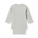 Langærmet lysegrøn pointelle bodystocking til nyfødte