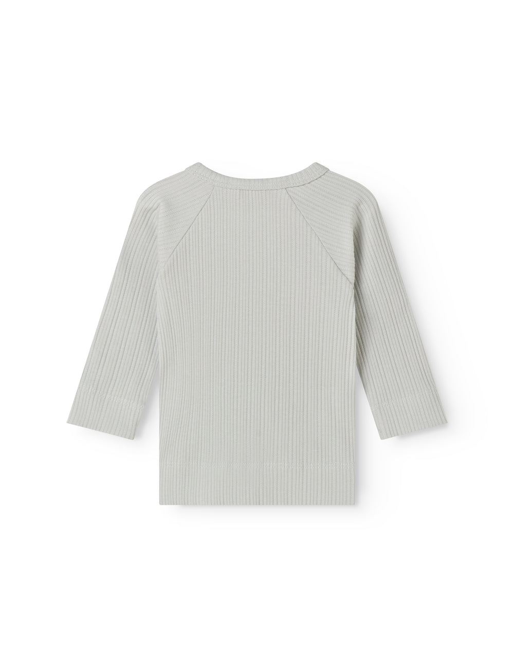 Langærmet lysegrøn pointelle bluse til nyfødte med slå-om-lukning