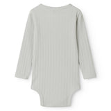 Langærmet lysegrøn pointelle baby bodystocking