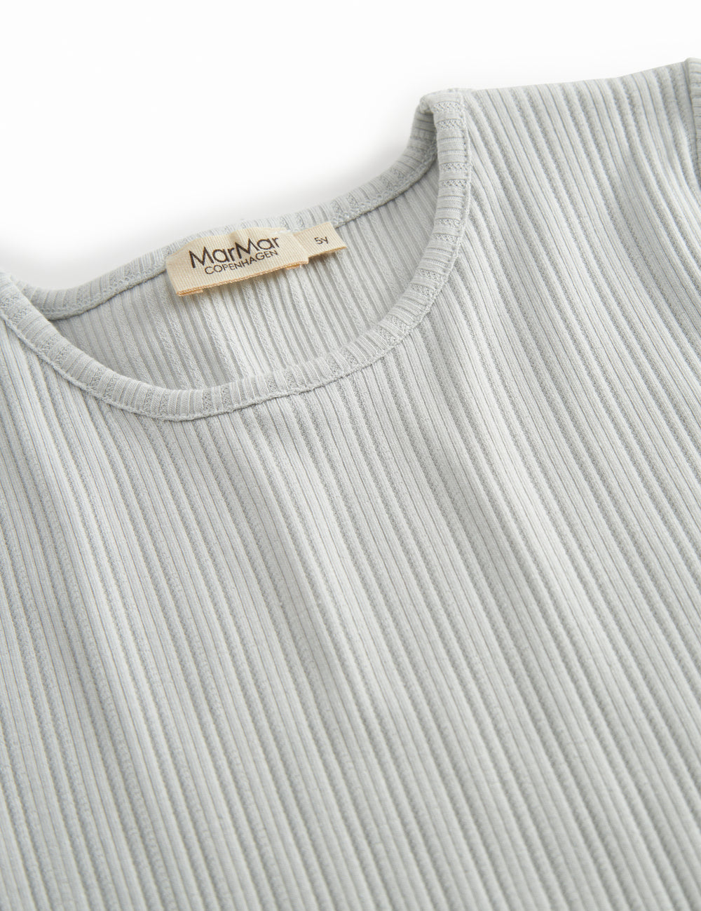 Light green short-sleeved pointelle t-shirt for children