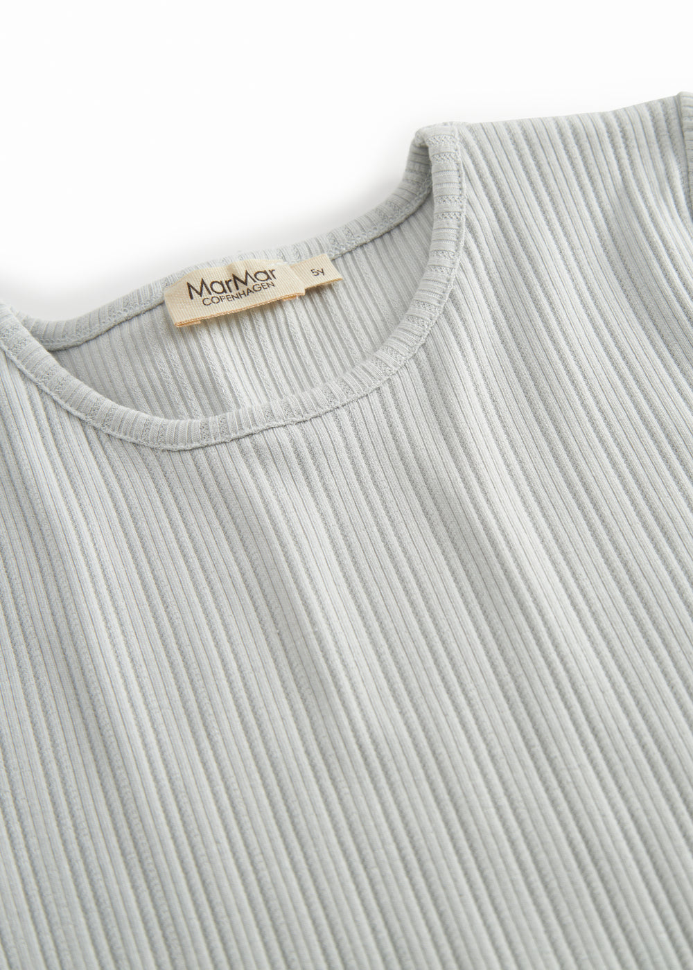 Light green short-sleeved pointelle t-shirt for children