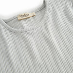 Light green short-sleeved pointelle t-shirt for children