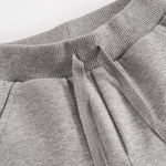 Gray sweatpants for baby with drawstrings and blue MarMar logo