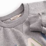 Grå sweatshirt til børn med MarMar logo i blå og rosa