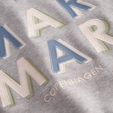 Gray sweatshirt for children with MarMar logo in blue and pink.