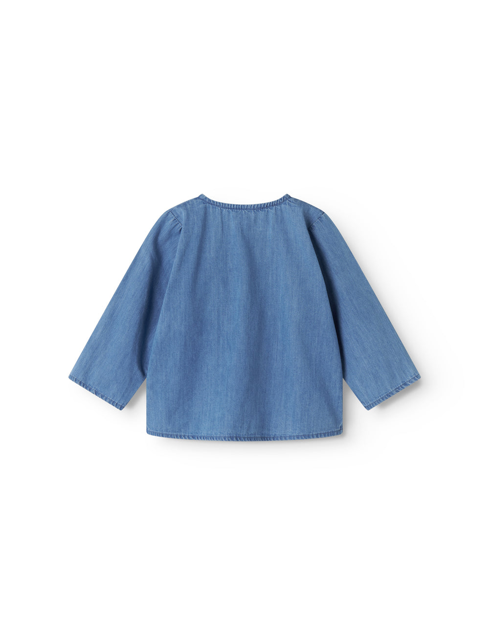 Langærmet denim skjorte til baby