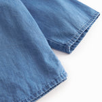 Langærmet denim skjorte til baby