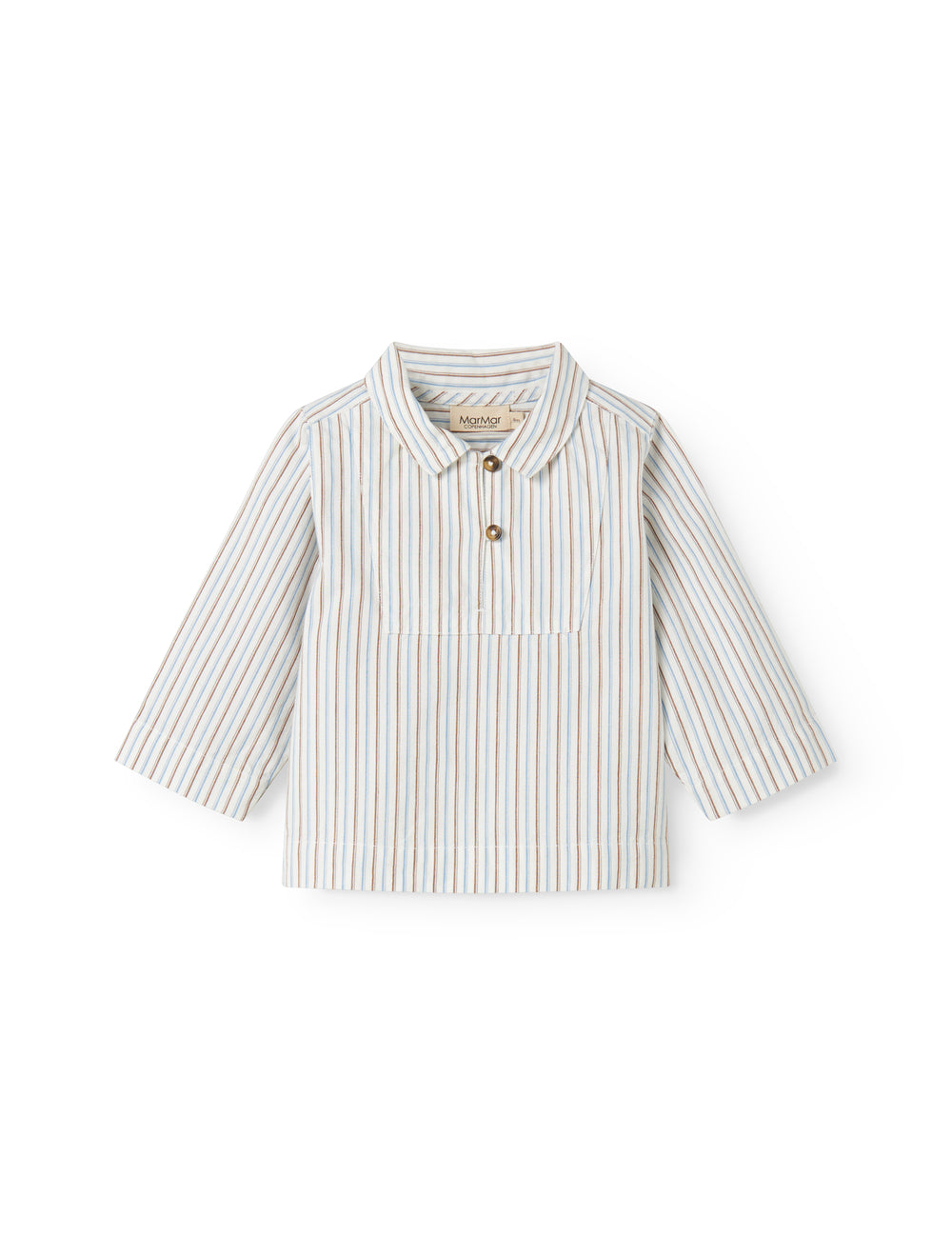 Blue striped shirt with collar and buttons for baby
