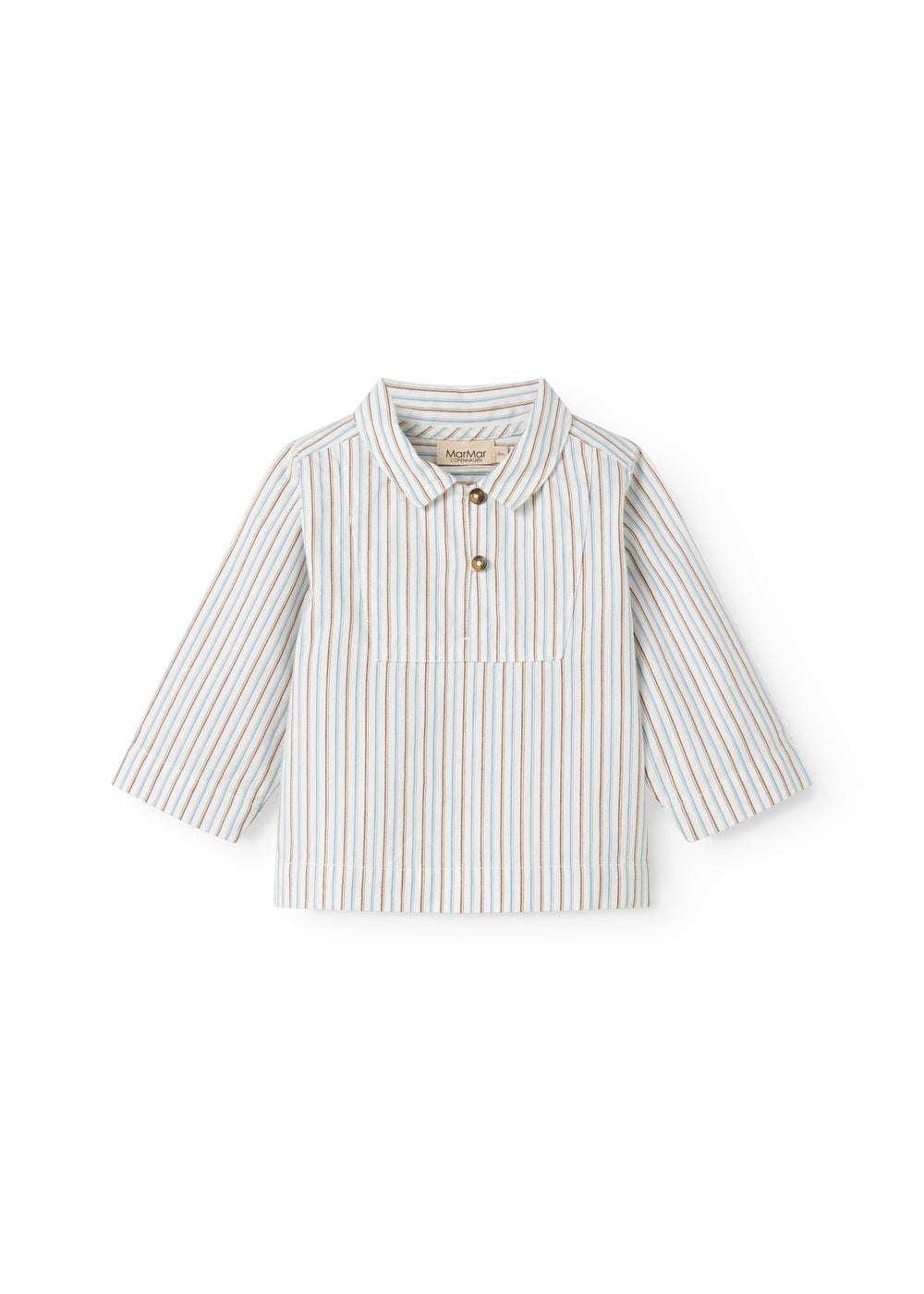 Blue striped shirt with collar and buttons for baby