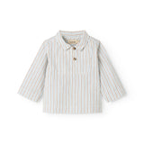 Blue striped shirt with collar and buttons for baby