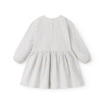 Langærmet blåstribet kjole til børn
