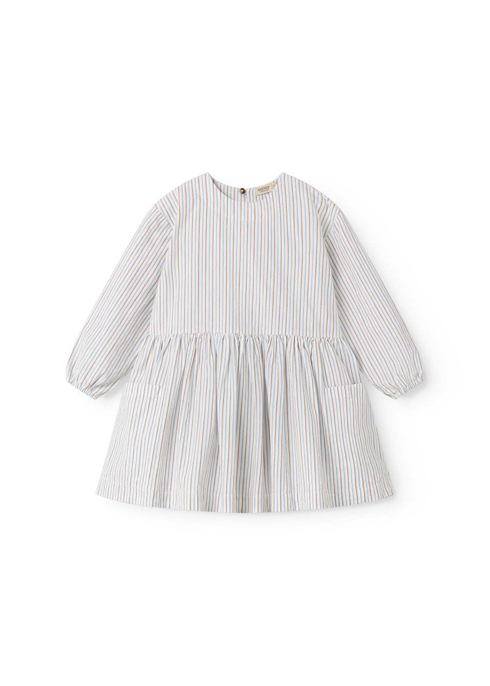 Blue striped turtleneck dress for children